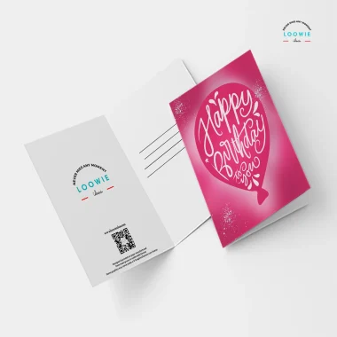 HBD pink greeting card